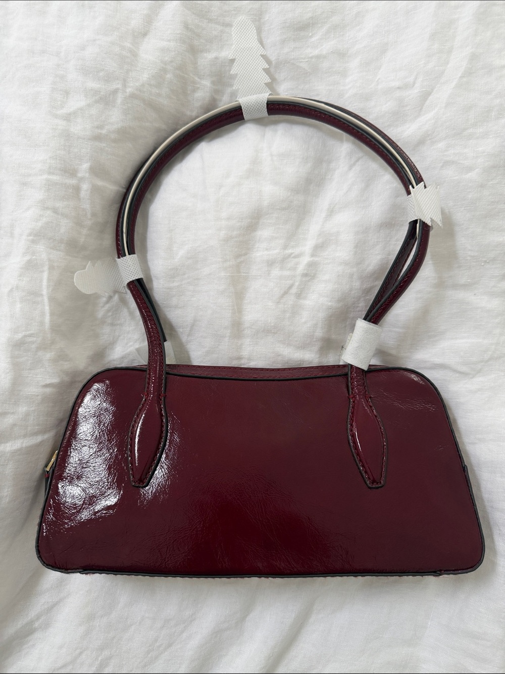 Madewell Burgundy Patent Leather Shoulder Bag - Picture 2 of 7